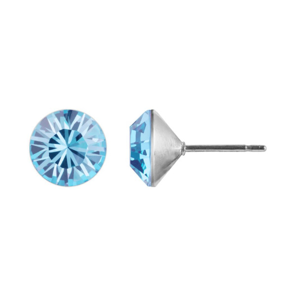 Ohrstecker Kristall 8mm in Aquamarine