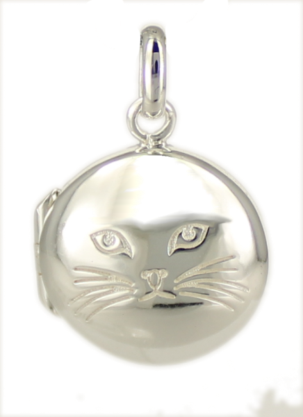 Anhänger Medaillon Katze 925 Silber