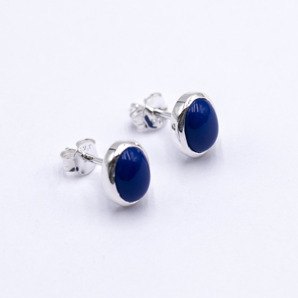 Ohrstecker LAPIS oval 10 mm 925 Silber