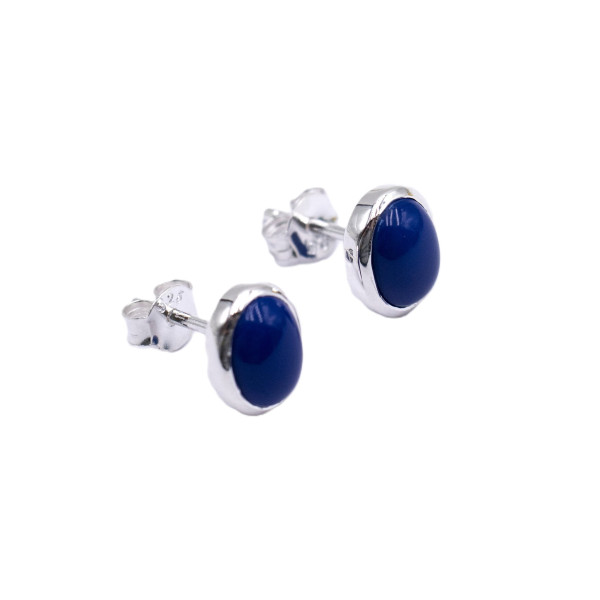 Ohrstecker LAPIS oval 10 mm 925 Silber